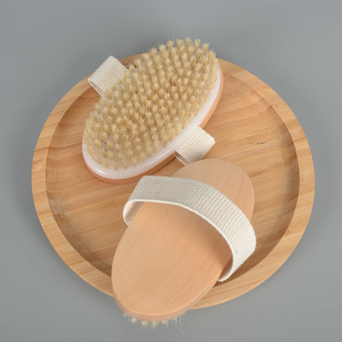 Natural Boar Bristle Bath Brush with Middle Handle
